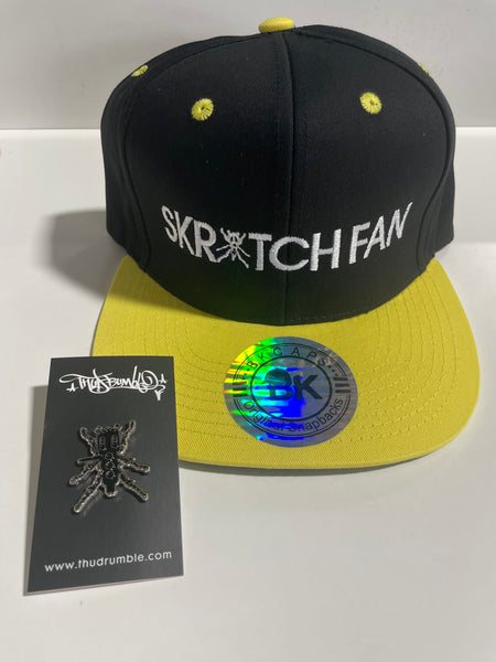 Skratch Fan SnapBack (Black/Yellow) with pin