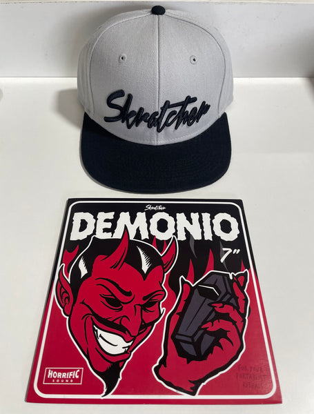 Skratcher - Demonio 7" Vinyl & Grey SnapBack
