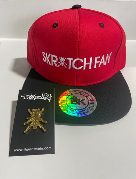 Skratch Fan SnapBack (Red/Black) with pin