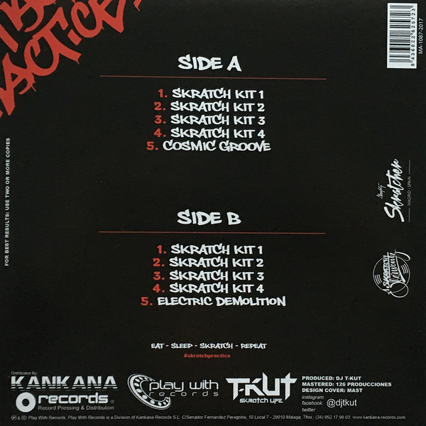 DJ T-Kut - Skratch Practice 7" Clear Vinyl