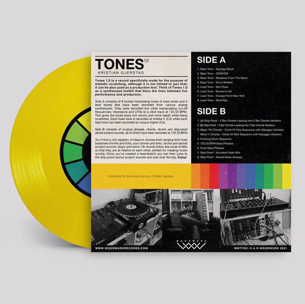 Kristian Gjerstad - Tones 1.0 7” Yellow Vinyl