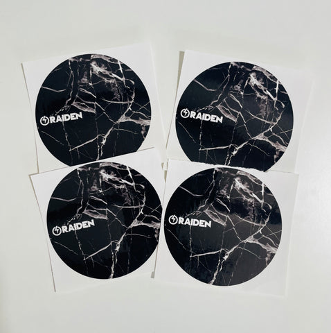 Raiden Fader Center Label Stickers For DJing (4 Stickers) B/W