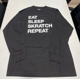 Beat Junkies Eat Sleep Skratch Repeat Long Sleeves Black Shirt (Size M)