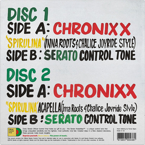 Federation Sound Chronixx Inna Madhouse Style 7” Serato Green Vinyl (Pair)