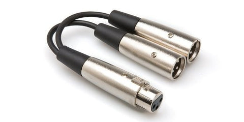 Hosa YXM-121 XLR Female To Dual XLR Male Y Cable